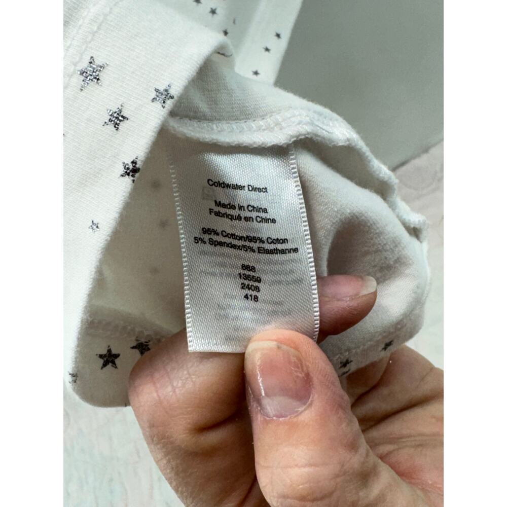 Coldwater Creek women’s 2X long sleeve T-shirt white/stars - Picture 7 of 9